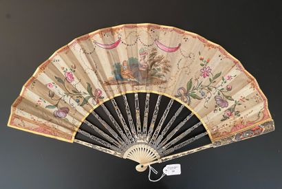 null The Guitar Player, ca. 1770-1780

Folded fan, the silk leaf painted with a gallant...