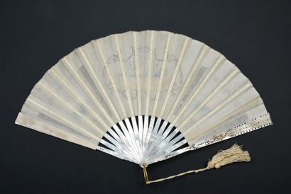 null The gallant gentleman, circa 1920

Folded fan, the silk leaf embroidered with...