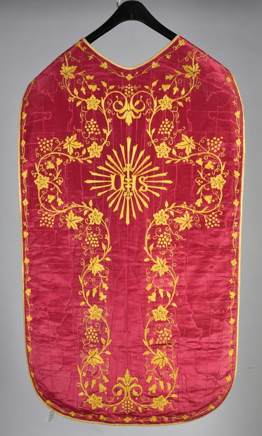 . Embroidered chasuble and stole, 19th century,...