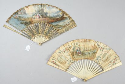 null Two fans, circa 1770-1780

One, the double sheet in wallpaper of a couple in...