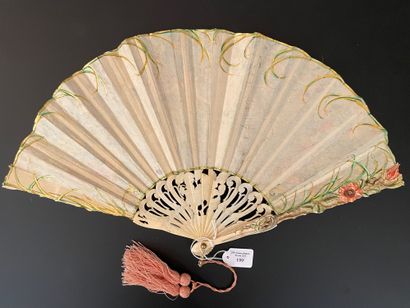 null Sylph, ca. 1920

Folded fan, the paper-lined fabric leaf painted with a damsel...