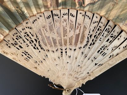 null The Oath, ca. 1750

Two fans

Folded fan, the leaf in skin, mounted in English...