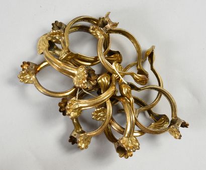 null . Meeting of rings, rod pommels and tieback holders, late 19th century, pair...