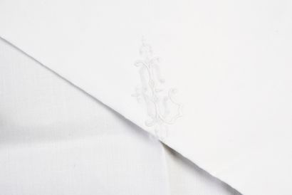 null . Two pairs of monogrammed pillowcases, first half of the twentieth century,...