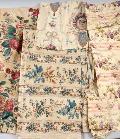 null . Canvas and printed percale, second half of the 19th century, vivid prints...