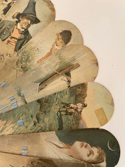 null Celebration of the Masters, ca. 1900

Broken cardboard fan. Each strand illustrated...