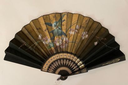 null Blue tits, ca. 1880

Folded fan, the double sheet of black cloth painted on...