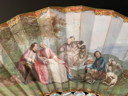 null The Country Lunch, ca. 1880

Folded fan, the double sheet in painted skin after...