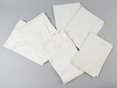 null . Meeting of household linen, 1850-1900 approximately, mainly a pair of pillowcases...
