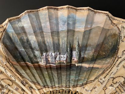 null The castle of Kimkenpois, 1902

Folded fan, the silk sheet painted with a view...