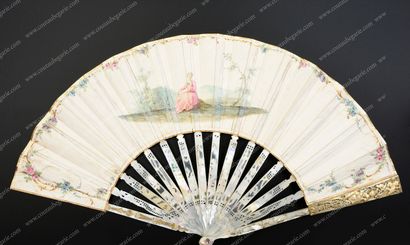  THE SLEEP OF ENDYMION, CA. 1770-1780. 
Folded fan, skin sheet mounted in English...