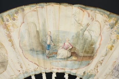 null The Gallant Fisherman, ca. 1780

Folded fan, the leaf in skin, mounted in English,...