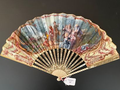 null The Little Trained Dogs, ca. 1900

Folded fan, the silk sheet painted in the...