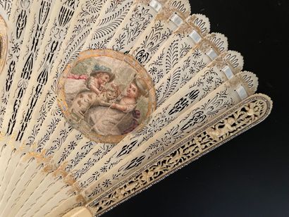 null Bacchus child, circa 1790-1800

Broken ivory fan* finely cut with flowers and...