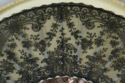 null Flowery scrolls, circa 1880-1890

Folded fan, the leaf in black bobbin lace...