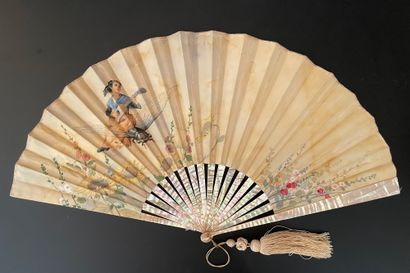 null A Provençal Air, ca. 1890-1900

Folded fan, the silk leaf painted with a musician...