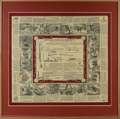 null . Suite of six handkerchiefs of military instructions, re-edition after the...