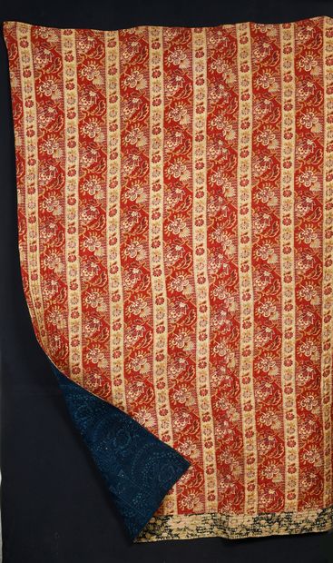 null . Quilted and quilted foot cover, 18th-19th century, composite work: one side...
