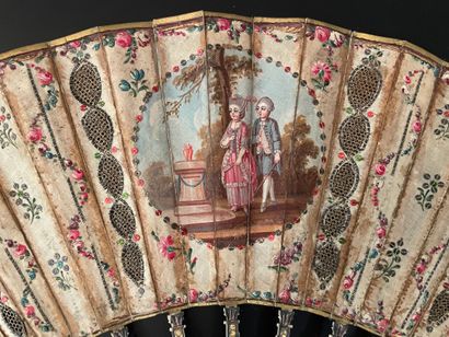 null Catgut windows, ca. 1780

Folded fan, the silk leaf painted with garlands of...