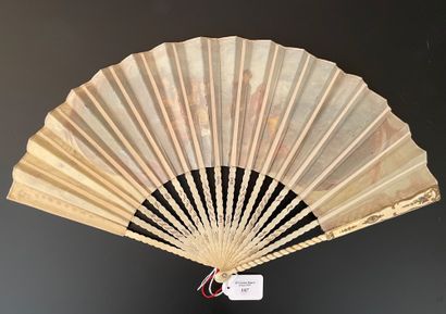 null The Little Trained Dogs, ca. 1900

Folded fan, the silk sheet painted in the...