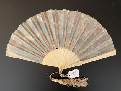null Lucky charm, circa 1920

Folded fan with a gauze leaf painted with a lily of...