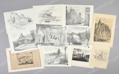 null RESIDENCES OF THE PRINCES OF FRANCE
Set including an engraving representing...