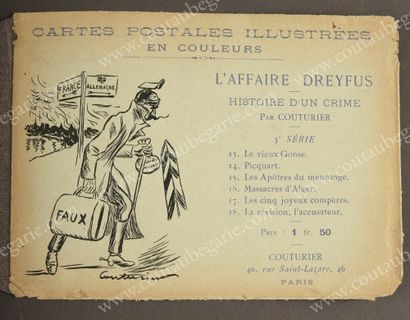 null DREYFUS AFFAIR. 
 Large album containing 75 old postcards on the Dreyfus Affair...