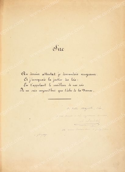 [BIBLIOTHÈQUE DU ROI LOUIS-PHILIPPE] 
Handwritten text signed A. Bachelot, dated...