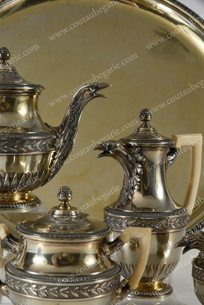 null * TEA AND COFFEE SERVICE
OF PRINCESS EUGENIA OF GREECE.
By TÊTARD, Paris, 20th...