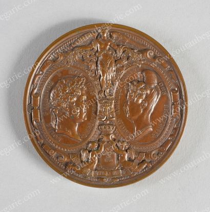 null OFFICIAL VISIT OF KING FERDINAND II.
Large commemorative bronze medal, signed...