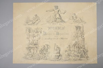 MAISON D'ORLÉANS ET DIVERSE 
Set of 19 heliogravures, engravings and lithographs,...