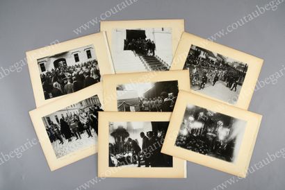 null FUNERALS OF KING PETER I OF SERBIA. 
 Set of 12 large photographs depicting...