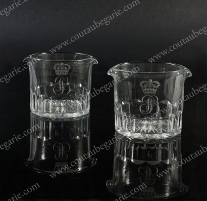 null * A Pair of glass coolers of the King Louis-Philippe's table service.
Of cylindrical...