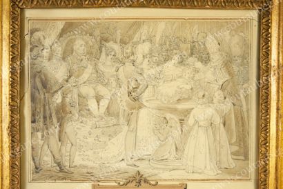 École FRANÇAISE du début du XIXe siècle 
Baptism of the Duke of Bordeaux.
Ink and...