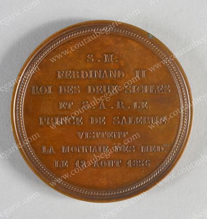 null OFFICIAL VISIT OF KING FERDINAND II.
Large commemorative bronze medal, signed...