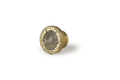 null Wax seal.
Round die, engraved in the center with the great arms of France on...