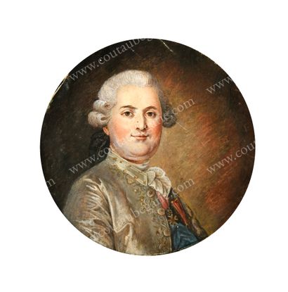École Française du XIXe siècle 
Portrait of King Louis XVIII (1755-1815). 
 Miniature...