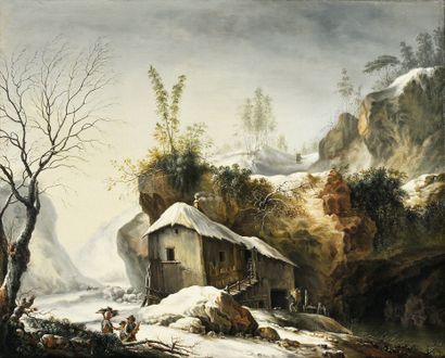 École ITALIENNE du XIXe siècle, suiveur de Pier Francesco FOSCHI Snowy landscape...
