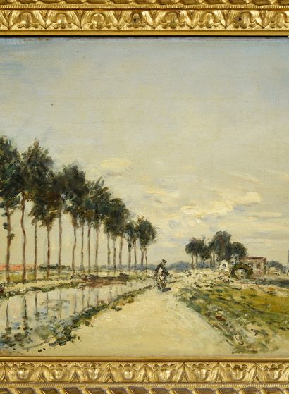 Johann Bartold JONGKIND (Lattrop 1819 - Saint-Egrève 1891) 
Le canal de l'Ourcq à...