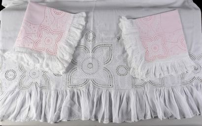 null Superb embroidered bed linen set, late nineteenth and early twentieth century.
Large...