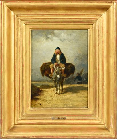 Evariste-Vital LUMINAIS (Nantes 1821 - Paris 1896) 
Peasant on his donkey
Original...