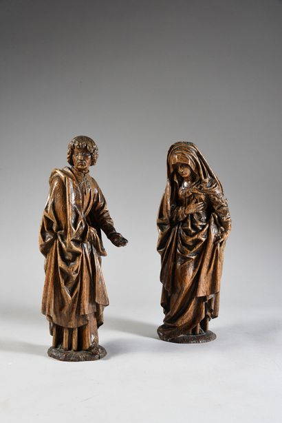 XIXe siècle dans le style de Jan III Borman 
Vierge et saint Jean de calvaire
En...