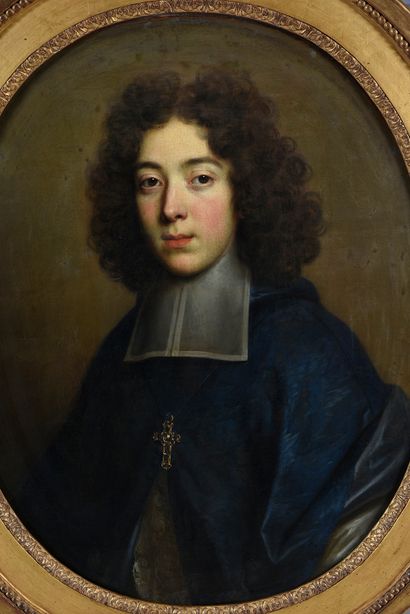 Nicolas de LARGILLIERRE (Paris 1656 - 1746) 
Portrait d'un jeune abbé. Vers 1680-85
Toile...
