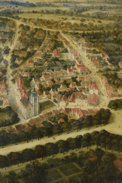 École FRANÇAISE vers 1680, entourage d'Adam Frans Van DER MEULEN 
Vue du château...