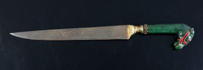 null Horse head dagger North India
Kard with straight damascus steel blade, spinach...