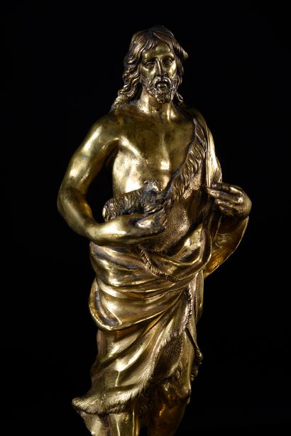 Entourage d'Allessandro ALGARDI (1598 - 1652) 
Saint John the Baptist.
Chased and...