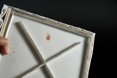 null A late 18th century Paris porcelain (Manufacture du Duc d'Angoulème) lunch tray
Stamped...