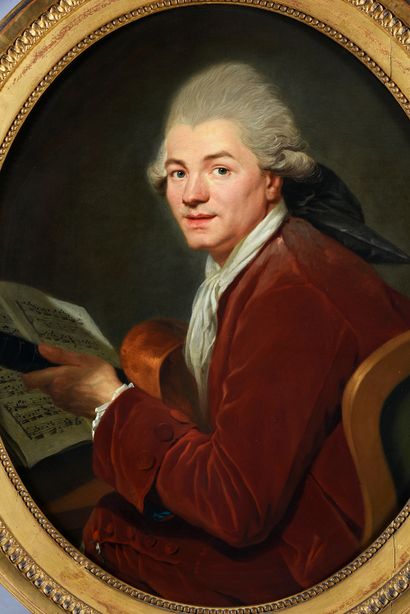 ETIENNE AUBRY (VERSAILLES 1745 - 1781) 
Portrait présumé de J.F Heurtier, inspecteur...