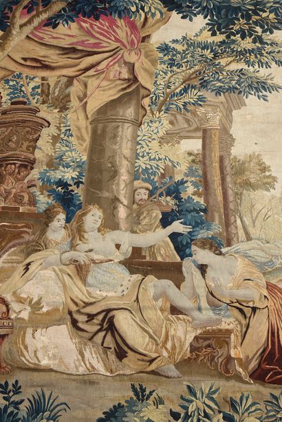 AUDENARDE, FLANDRES 
La mort de Cléopâtre
Laine et soie.
300 x 310 cm
Seconde moitié...