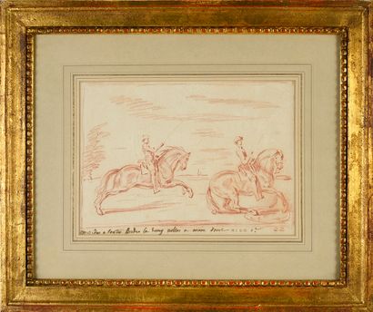 Joseph Parrocel (1646-1704), attribué à 
"Scene of equestrian dressage

Suite of...